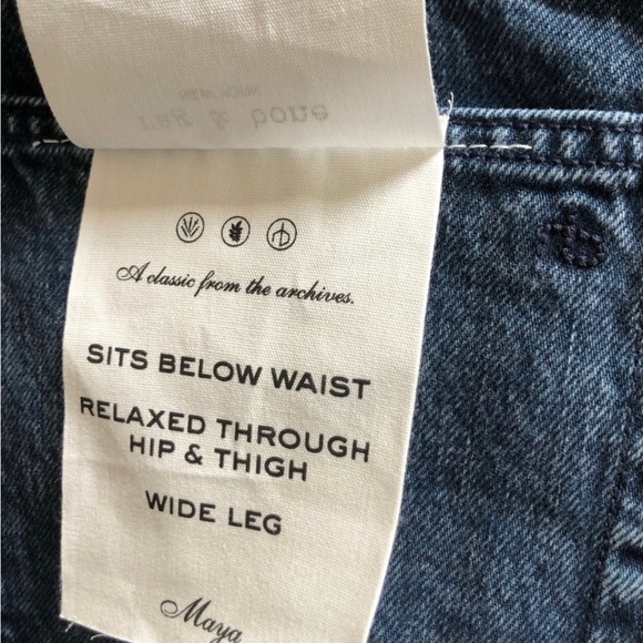 Rag and Bone Maya Wide leg High Rise Cropped jean Size 30 - Picture 6 of 9